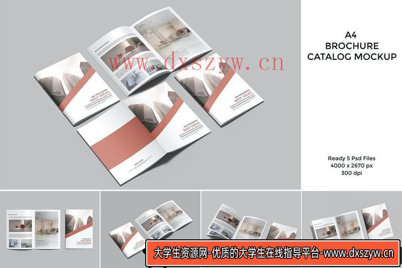 [PS样机模型]A4宣传册杂志目录PSD样机模型下载-大学生资源网