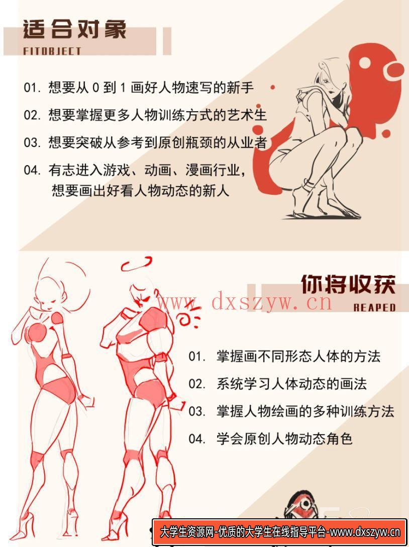 画画的春哥2021人物动态速写塑造【画质高清有课件】