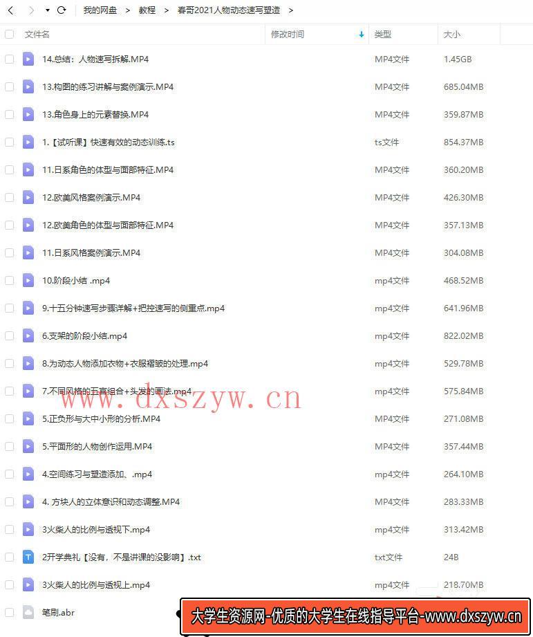 画画的春哥2021人物动态速写塑造【画质高清有课件】