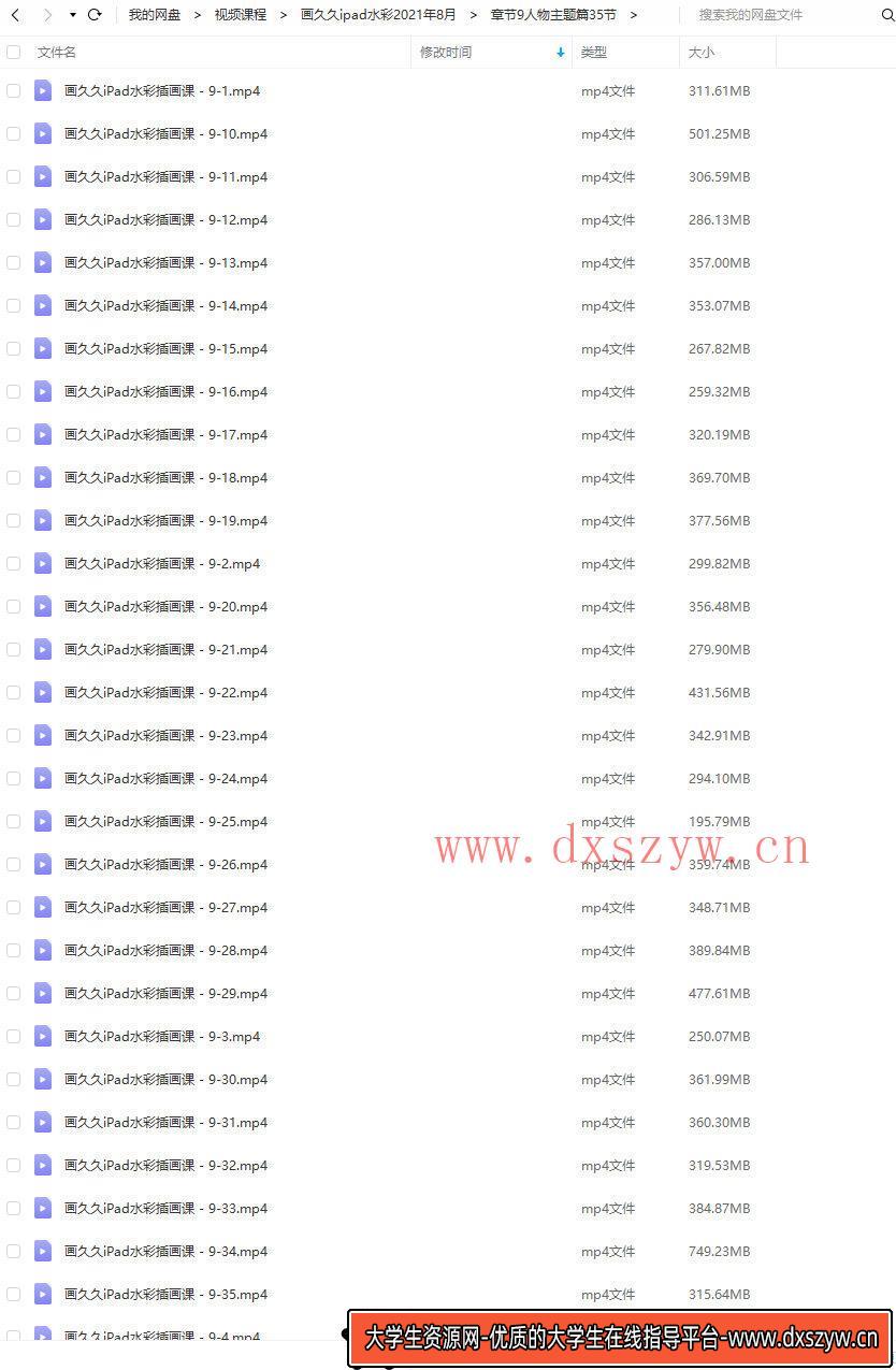 画久久ipad水彩课2021年8月结课【画质高清有笔刷】