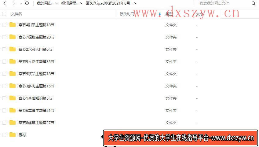 画久久ipad水彩课2021年8月结课【画质高清有笔刷】