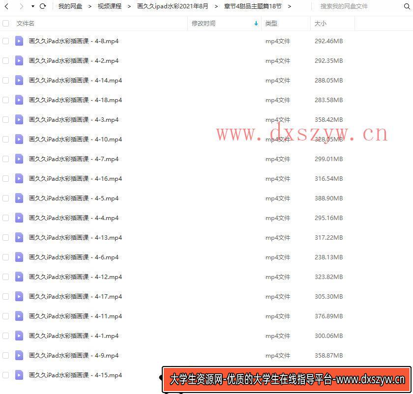 画久久ipad水彩课2021年8月结课【画质高清有笔刷】