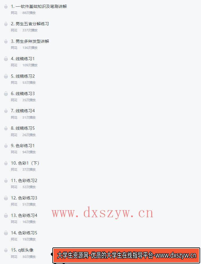 图片[5]-阿花水彩风男生头像ipad插画课2022年1月【画质不错有笔刷】-大学生资源网