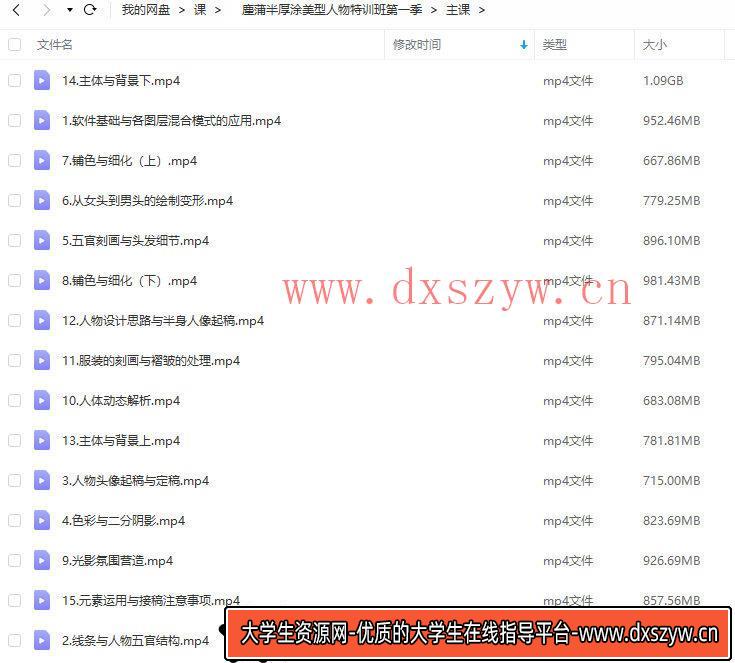塵蒲2022定向风格半厚涂美型人物特训班第一季【画质不错只有视频】-大学生资源网