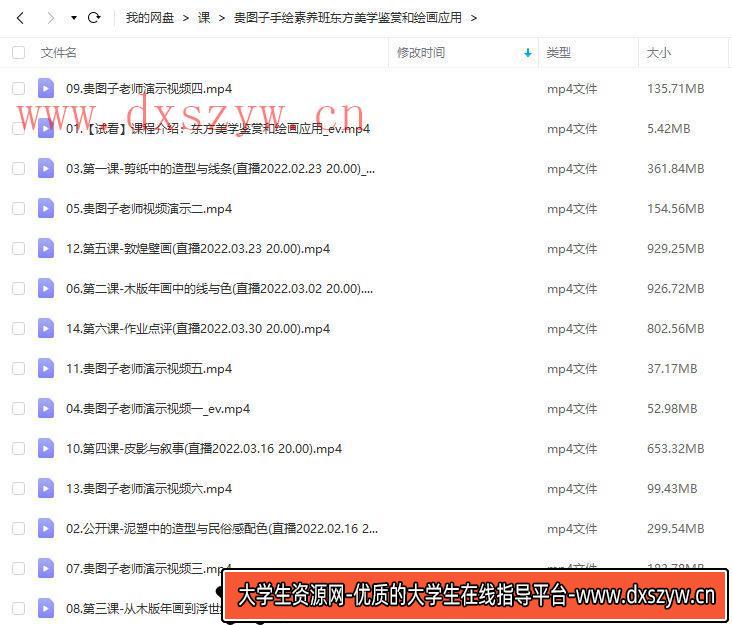 贵图子2022手绘素养班：东方美学鉴赏和绘画应用【画质还行只有视频】-大学生资源网