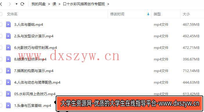 木缘口十2022水彩风插画创作专题班【画质不错只有视频】-大学生资源网