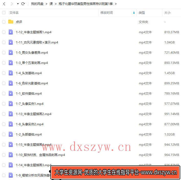 瓶子化墨2023华丽美型男性插画特训班第1季【画质高清只有视频】-大学生资源网