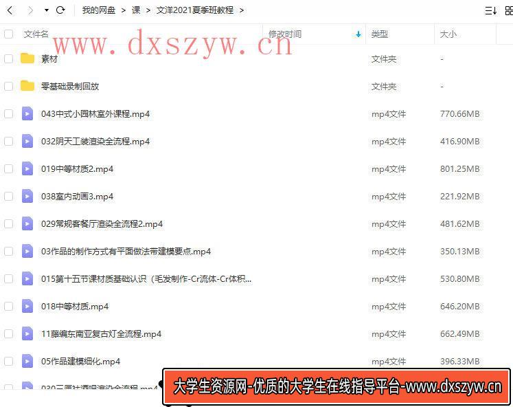文洋2021夏季班3dmax室内设计【画质高清有素材】-大学生资源网