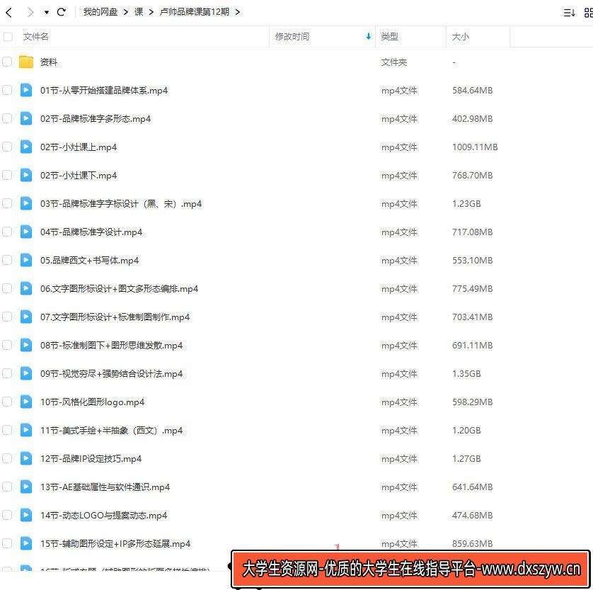 卢帅品牌设计第12期2023【画质高清有部分素材】平面设计-大学生资源网