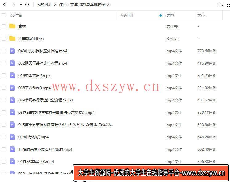 文洋2021夏季班3dmax室内设计【画质高清有素材】3dmax课程-大学生资源网