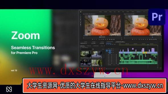 Premiere Pro的缩放无缝转场第13季 Zoom Seamless Transitions Vol. 13-大学生资源网