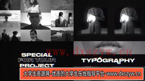 快速和时尚的排版介绍PR模板 Typography Intro | PP-大学生资源网