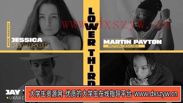 Premiere Pro下三分之一标题模版 Clean Lower Thirds for Premiere Pro-大学生资源网