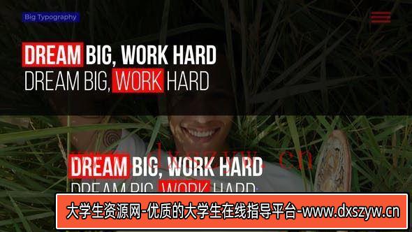 “PR模版：突显大字体文字设计 | MOGRT”-大学生资源网
