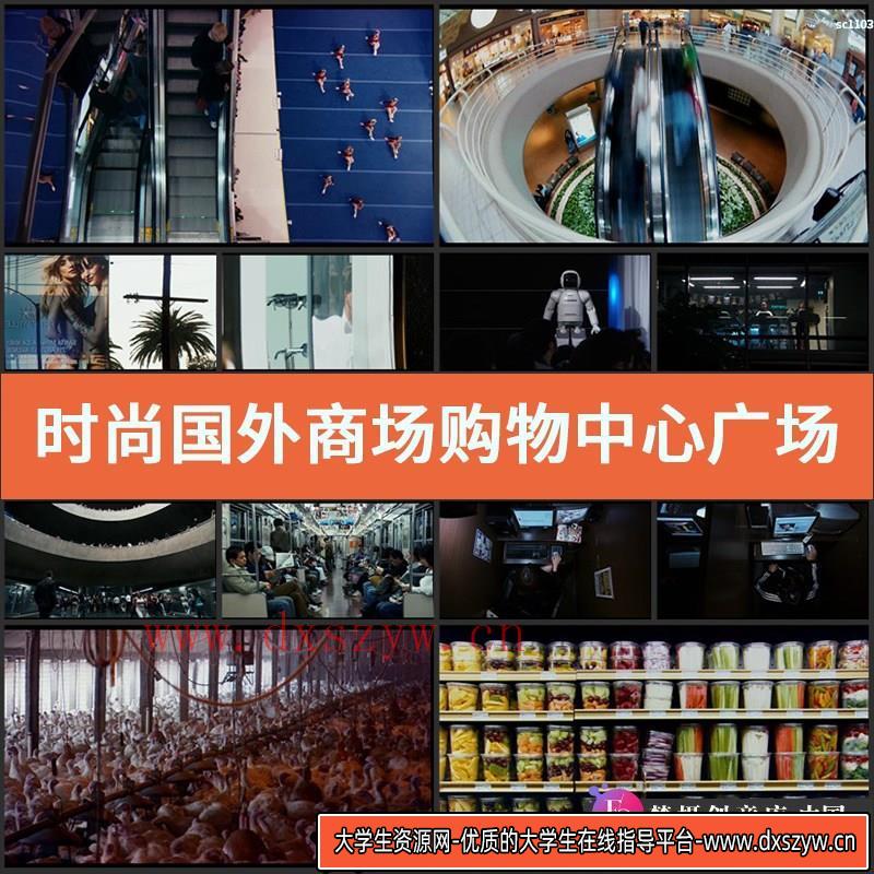 时尚国外商场购物中心广场人群延时摄影拍摄流动坐落地铁视频素材-大学生资源网