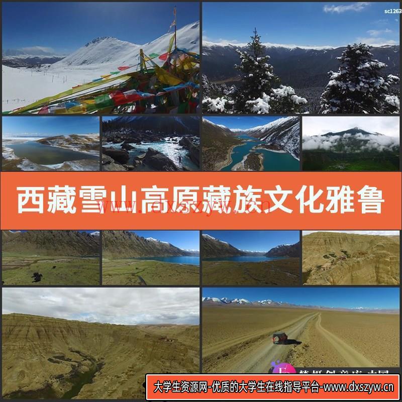 西藏雪山高原藏族文化雅鲁藏布江大峡谷布达拉宫高清实拍视频素材-大学生资源网