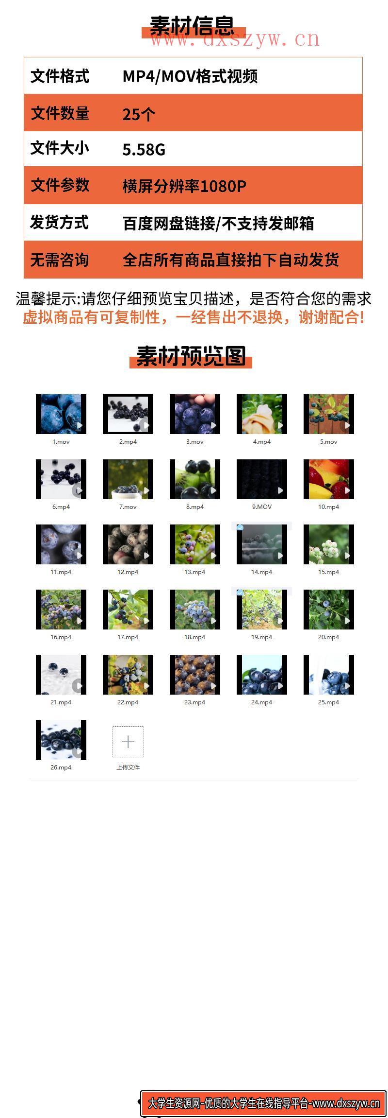 图片[2]-蓝莓果园采摘成熟蓝莓树上果实特写种植农庄高清实拍剪辑视频素材-大学生资源网