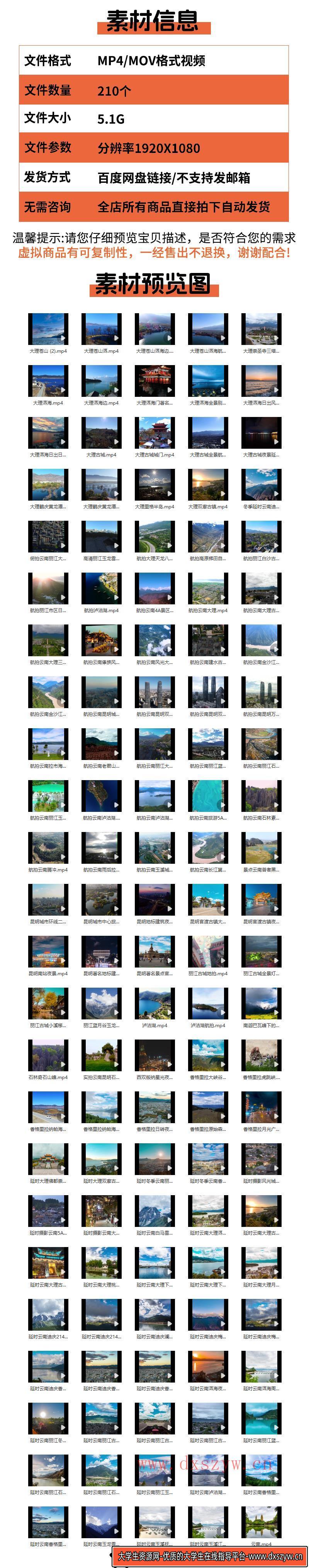 图片[2]-云南大理昆明丽江古城古镇建筑洱海地标航拍风景光自媒体视频素材-大学生资源网