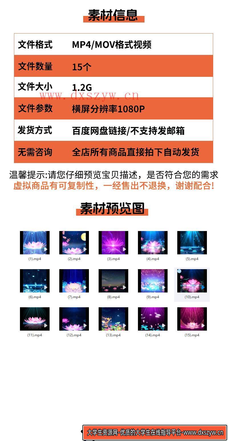 图片[2]-蓝莲花盛开唯美粒子蓝色光线荷花晚会舞蹈LED大屏幕背景视频素材-大学生资源网