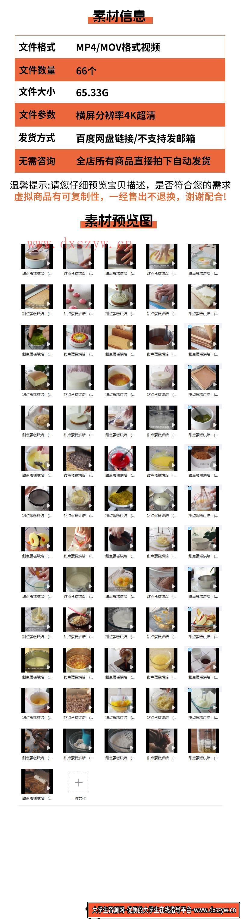 图片[2]-4K超高清烘培甜点蛋糕制作解压减压视频素材自媒体短视频剪辑素材-大学生资源网
