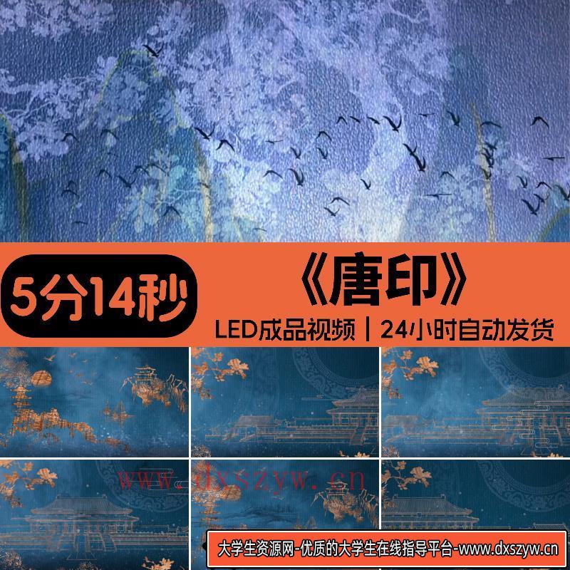 《唐印》古典舞蹈之乡女独群舞宫殿唐汉服装秀大屏幕led背景视频-大学生资源网