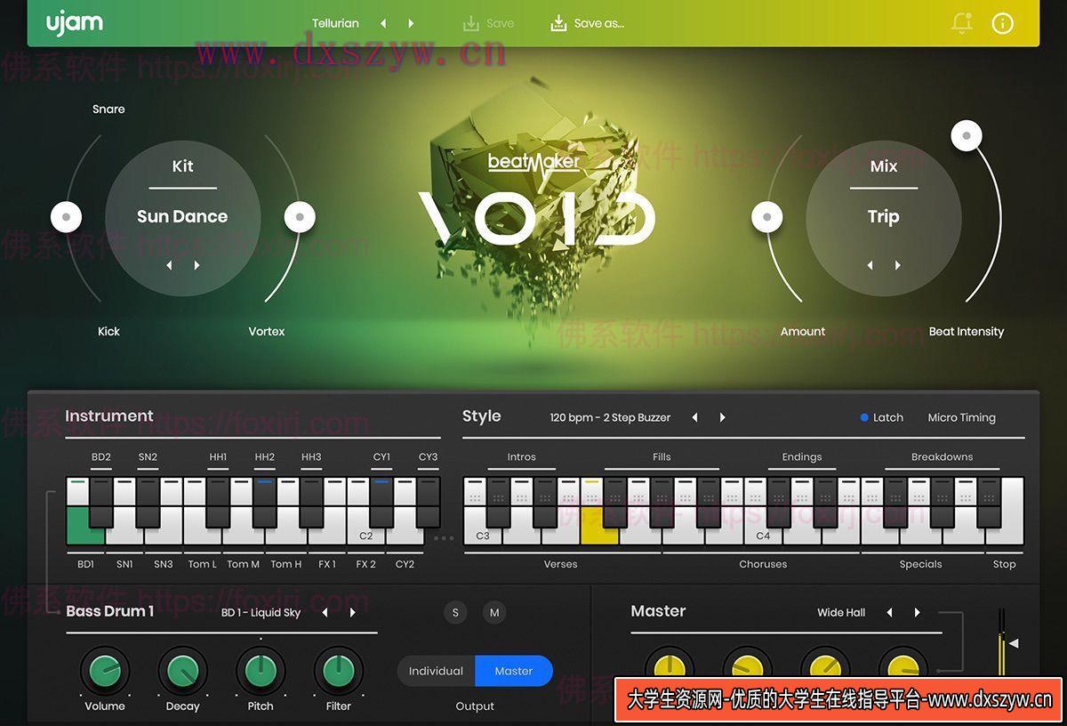 UJAM Beatmaker VOID 2.4.0 鼓与贝斯节拍制作插件-大学生资源网
